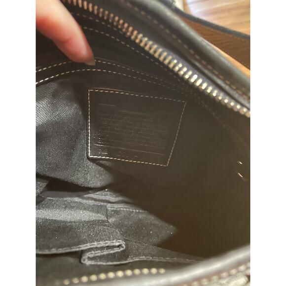 Vintage coach signature jacquard handbag black cc - Picture 4 of 5